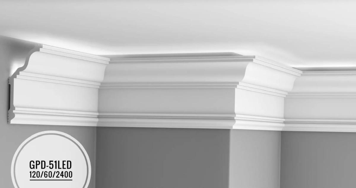 Потолочный карниз GPD-51 LED (120*60*2400мм)(5шт)